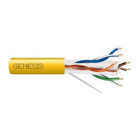 Genesis 50921102 23/4-Pair Cat 6 Plus Unshielded (U/UTP) Networking Cable, Riser, CMR, FT4, 1000' (304.8 m) Pull Box, Yellow