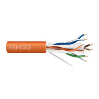 Genesis 50921103 23/4-Pair Cat 6 Plus Unshielded (U/UTP) Networking Cable, Riser, CMR, FT4, 1000' (304.8 m) Pull Box, Orange