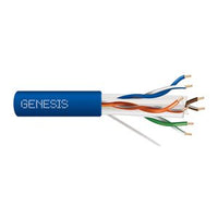 Genesis 50921106 23/4-Pair Cat 6 Plus Unshielded (U/UTP) Networking Cable, Riser, CMR, FT4, 1000' (304.8 m) Pull Box, Blue