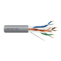 Genesis 50921109 23/4-Pair Cat 6 Plus Unshielded (U/UTP) Networking Cable, Riser, CMR, FT4, 1000' (304.8 m) Pull Box, Gray