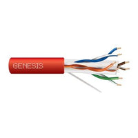 Genesis 50922104 23/4-Pair Cat 6 Plus Unshielded (U/UTP) Networking Cable, Riser, CMR, FT4, 1000' (304.8 m) Reel-in-a-Box, Red