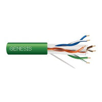 Genesis 51021105 23/4-Pair Cat 6 Plus Unshielded (U/UTP) Networking Cable, Plenum, CMP, FT6, 1000' (304.8 m) Pull Box, Green