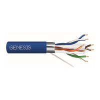 Genesis 51931106 23/4-Pair Cat 6A Unshielded (U/UTP) Networking Cable, Riser, CMR, FT4, 1000' (304.8 m) Pull Box, Blue