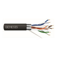 Genesis 51931108 23/4-Pair Cat 6A Unshielded (U/UTP) Networking Cable, Riser, CMR, FT4, 1000' (304.8 m) Pull Box, Black