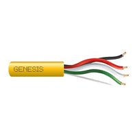 Genesis 52535002 14/4 Stranded Unshielded Speaker Cable, Riser, CMR, FT4, 500' (152.4 m) Reel, Yellow