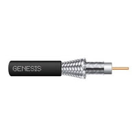 Genesis 53031108 RG6 CCS 75 Ohm Coaxial with Dual-Shield Cable, Riser, CATVR, FT4, 1000' (304.8 m) Pull Box, Black