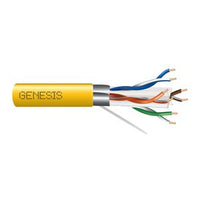 Genesis 53931102 23/4-Pair Cat 6A Unshielded Riser Networking Cable, Plenum, CMP, FT6, 1000' (304.8 m) Pull Box, Yellow