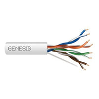 Genesis 63602101 23/4-Pair Cat 6 Unshielded (U/UTP) Networking Cable, Riser, CMR, 1000' (304.8 m) Reel-in-a-Box, White