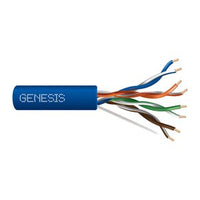 Genesis 63602106 23/4-Pair Cat 6 Unshielded (U/UTP) Networking Cable, Riser, CMR, 1000' (304.8 m) Reel-in-a-Box, Blue