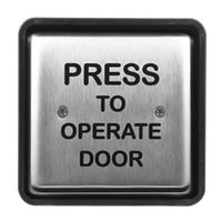 Norton Rixson 501 4-1/2" Square Door Switch, Black Letters, Stainless Steel