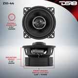 ZXI 4" 2-Way Coaxial Speakers with Kevlar Cone | 50 Watts RMS 4-Ohm