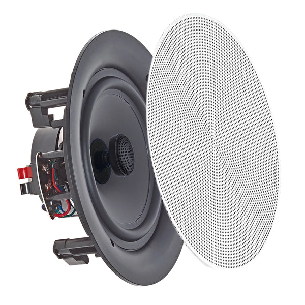 Vaiyer VRWTICF650 6.5" Inch 8 Ohm 200 Watts Frameless Speakers Flush Mount in-Wall in-Ceiling 2-Way Mid Bass Woofer (Pair)