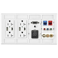 Hubbell IMFP2D2EI iStation 4-Gang Plate Frame Decorator Opening, 3-Unit, Electric Ivory