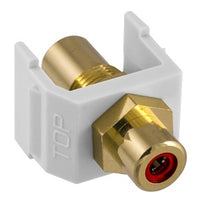Hubbell SFRCRFFW Snap-Fit, Red RCA/RCA, White Housing