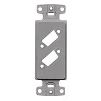Hubbell ISFB215GY Decorator Frame with 2VGA Ports, Blank, Gray