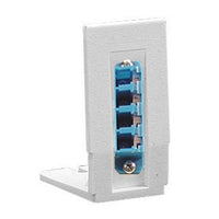 Hubbell AMOLCQSAQ iStation AMO Adapter Bracket, LC Quad Adapter, Zircon Sleeves, Aqua