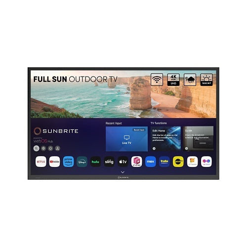 SunBrite SB-FS-49-BL 49" Solis 4K Full-Sun Outdoor Smart TV