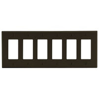 Hubbell P266 6-Gang Decora Wall Plate, Brushed Finish