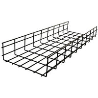 Hubbell HBT0820BK Wire Basket Tray Overhead, Round, 8"H x 20"W x 118"L, Black