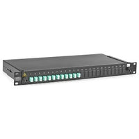 Hubbell FER24LCDOM3 FER Series Rack Mount Interconnect Enclosure, Zirconia, 1U, 12 LC Duplex, Aqua