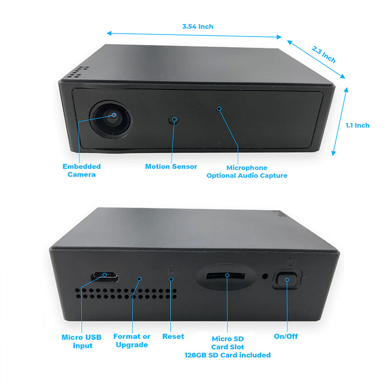 PBN-TECH CV120 Cam-Vox 120 Wide Angle 1080P 128GB DVR – 9 Hours Continuous