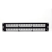 Dynacom 2013-48FP Cable Duct, HD Blank PP 48-Port 2Ru Plastic Face