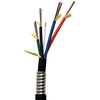 Hubbell HFCD19048P4BK Fiber Optic Cable, 48-Fiber OM4 Indoor/Outdoor Plenum Armored, Black