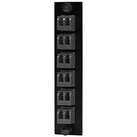 Hubbell FSPNLCDS6BK 12-Fiber Optic Panel Adapter, 6 LC Duplex, Zircon Sleeves, Black