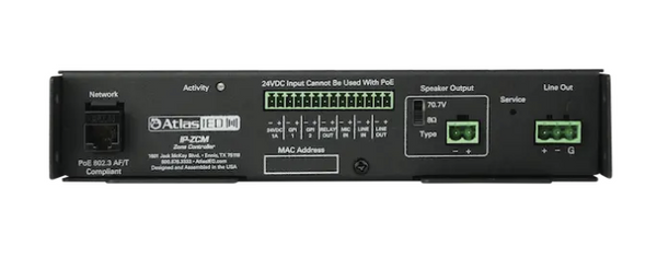 Atlas IP-ZCM PoE+IP Addressable IP-to-Analog Gateway w Integrated Amplifier