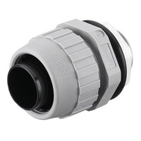 Hubbell P075NGYA Kellems Wire Management Liquid Tight Connector, PolyTuff Straight Male, 3/4", Non-Metallic, Gray