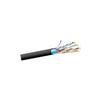 West Penn 4246FIOBK1000 CAT6 23/4 Indoor / Outdoor F/UTP CM-LS Solid BC Cable, 1000', Black