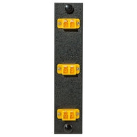 Hubbell FSPLCDM3Y Fiber Optic Patch Panel, 6 Ports with 3 LC Duplex Connections, Push-Pull Bezel, Yellow