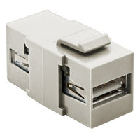 Hubbell SFUSBAAOW Snap-Fit Keystone USB Jack, A to A, Office White