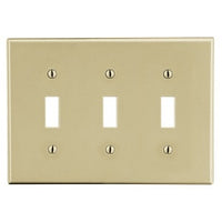 Hubbell P3I 3-Gang Toggle Wall Plate, Ivory