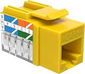 Vertical Cable 352-V2711/YL/25 CAT6 8x8 Keystone Jack, Yellow, 25-Pack