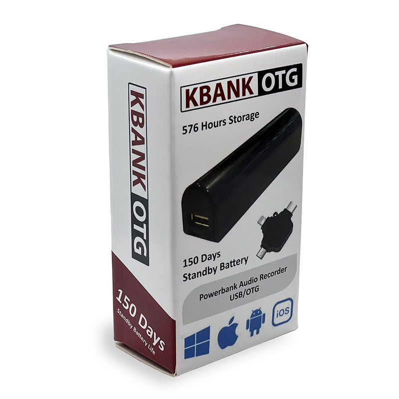 PBN-TECH K-BANK-OTG – Long Life Covert Audio Recorder 150 Days Standby