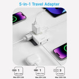 Gitryin Retractable Travel Adapter 5-in-1 Charger