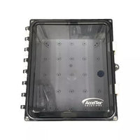 AccelTex ATS-00064 12x10x6 Polycarbonate Enclosure with Clear Door, Key Lock & 4 RPSMA Holes