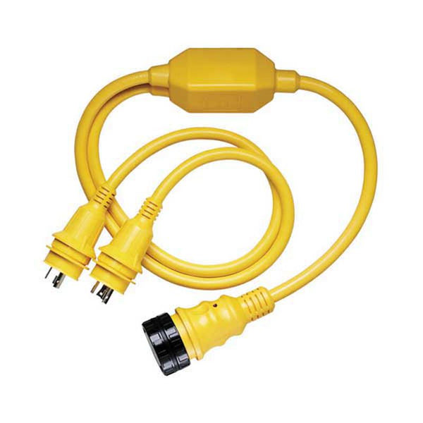 MARINCO 10072957  Reverse Y-Adapter, 2-30A 125V Male to 50A 125/250V Female
