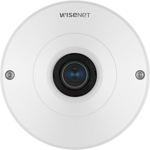 Hanwha QNF-9010 Wisenet Q-Series 12MP Fisheye Camera, 1.08mm Fixed Lens, White