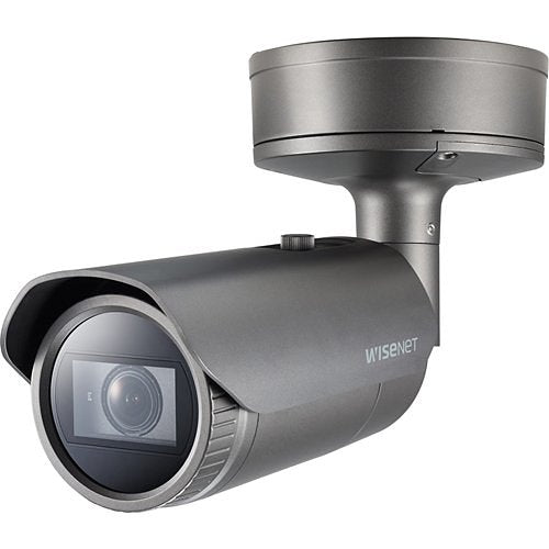 Hanwha XNO-9082R Wisenet X-Series 4K IR Bullet Camera, 2.8-8.4mm Varifocal Lens, Gray