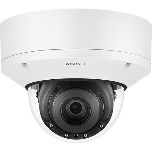 Hanwha XND-9082RV Wisenet X-Series 4K IR Indoor Vandal Dome Camera, 2.8-8.4mm Varifocal Lens, White