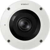 Hanwha XNF-9010RV Wisenet X-Series 12MP 360° IR Outdoor Fisheye Camera, 1.08mm Fixed Lens, White
