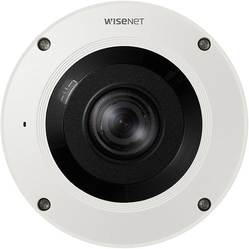 Hanwha XNF-9010RV Wisenet X-Series 12MP 360° IR Outdoor Fisheye Camera, 1.08mm Fixed Lens, White