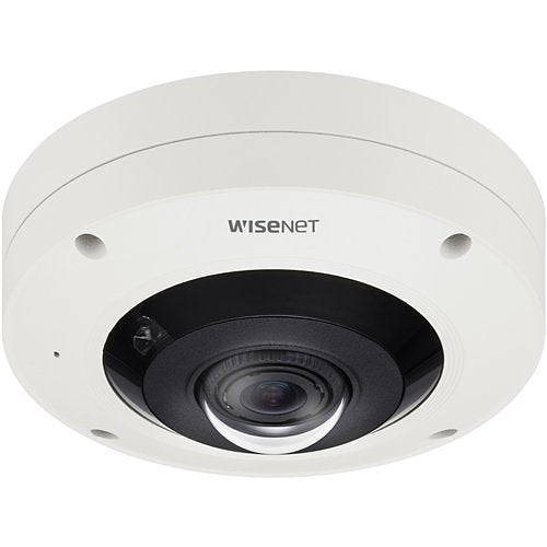 Hanwha XNF-9010RV Wisenet X-Series 12MP 360° IR Outdoor Fisheye Camera, 1.08mm Fixed Lens, White