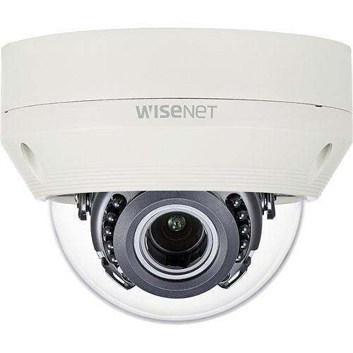 Hanwha SCV-6085R Wisenet 2MP Analog IR Vandal Dome Camera, 3.2-10mm Varifocal Lens, Ivory
