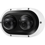 Hanwha PNM-C7083RVD Wisenet 2 x 2MP AI IR Outdoor Vandal Dome IP Camera, 2-Channels, 3-6mm Motorized Varifocal Lens, White