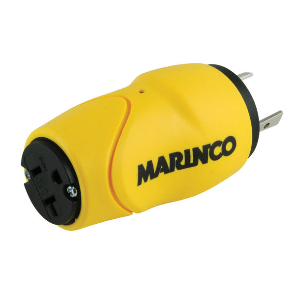 MARINCO 12998316  Straight Adapter, 30A 125V Male to 15A 125V Female