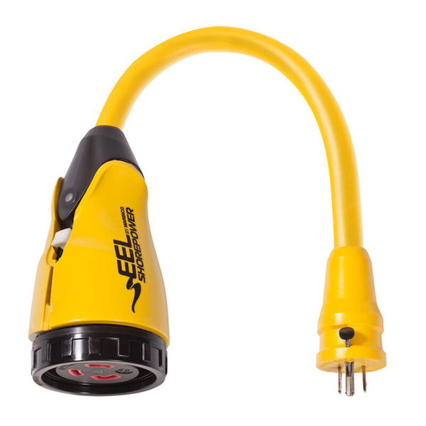 MARINCO 12998340 EEL Pigtail Adapter, 15A 125V Male to 30A 125V Female