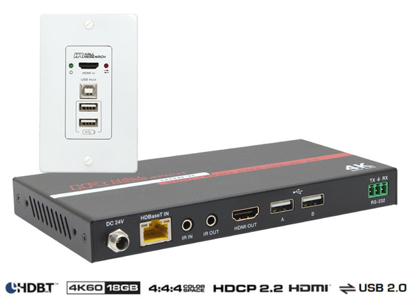 HALL TECHNOLOGIES EX-4KU USB 4K HDMI 2.0 EXTENSION KIT